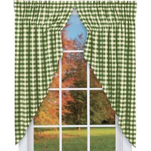 Collections Etc Buffalo Check Country Style Window Swag Curtain Set
